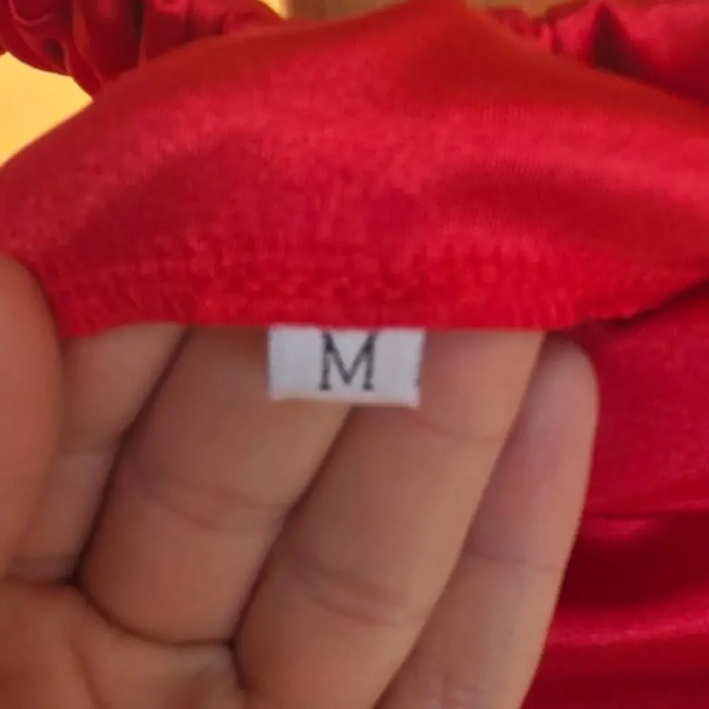 NWOT Medium Red Sexy Satin Strapless Maxi Dress [0004] - Picture 6 of 9